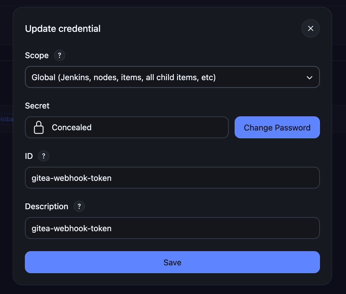 webhook token credential
